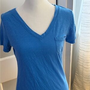 Y2K Hollister Blue V-Neck Short Sleeve Tee